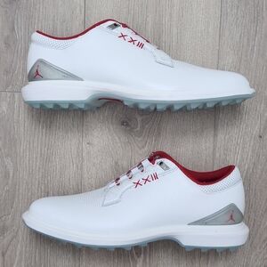 Nike Air Jordan ADG 5 Golf Shoes White Fire Red FQ6642-101 Mens Sz 9.5 MSRP $195